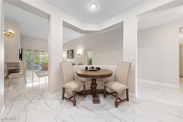 1912 Summer Pine Ct Unit 102, Las Vegas, NV 89134 - dining area with marble finish flooring and baseboards