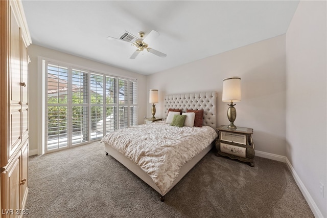 1912 Summer Pine Ct Unit 102, Las Vegas, NV 89134 - carpeted bedroom featuring baseboards, access to outside, and ceiling fan