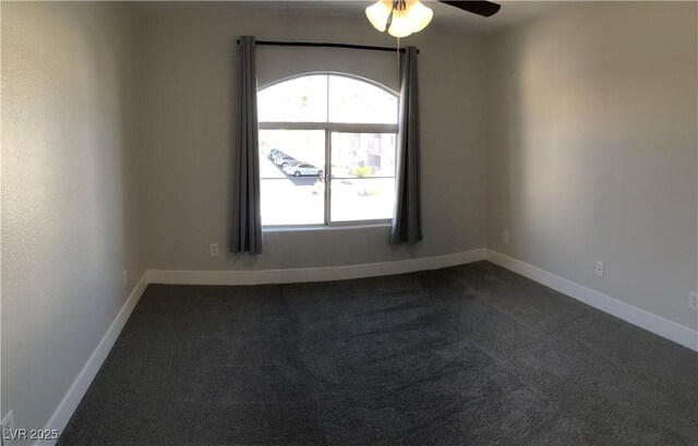 4555 E Sahara Ave Unit 226, Las Vegas, NV 89104 - spare room featuring dark carpet, ceiling fan, and baseboards