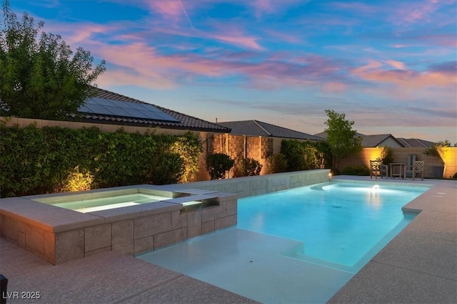 6192 Lautman Ridge Ct, Las Vegas, NV 89141 - view of swimming pool with an in-ground hot tub and a fenced backyard