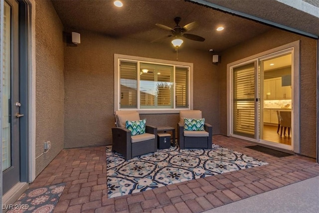 6192 Lautman Ridge Ct, Las Vegas, NV 89141 - view of patio / terrace featuring ceiling fan