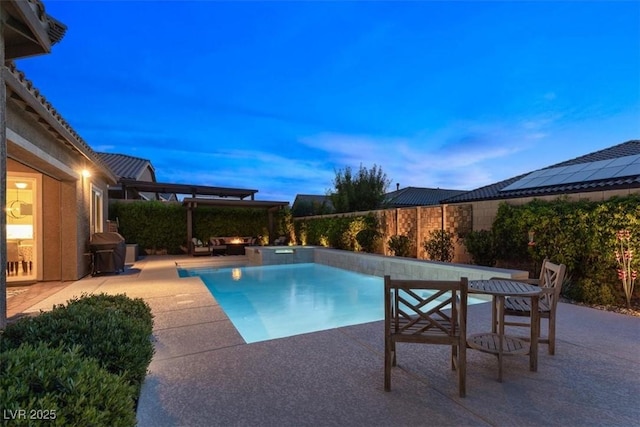 6192 Lautman Ridge Ct, Las Vegas, NV 89141 - view of swimming pool with a fenced backyard, a patio, and a grill
