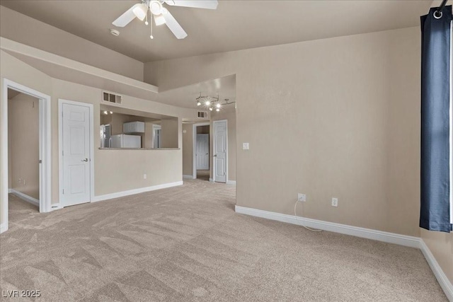 8000 Badura Ave Unit 2028, Las Vegas, NV 89113 - unfurnished room featuring carpet flooring, ceiling fan, vaulted ceiling, and baseboards