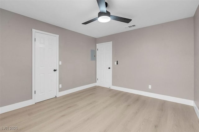 3150 Soft Breezes Dr Unit 2186, Las Vegas, NV 89128 - spare room featuring ceiling fan, light wood-style flooring, and baseboards
