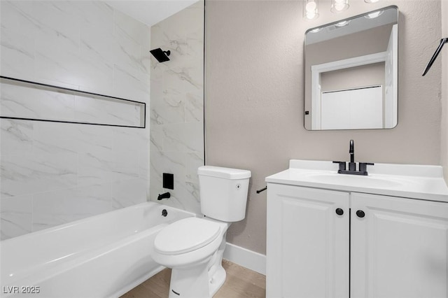 3150 Soft Breezes Dr Unit 2186, Las Vegas, NV 89128 - full bath featuring vanity, toilet, wood finished floors,  shower combination, and baseboards