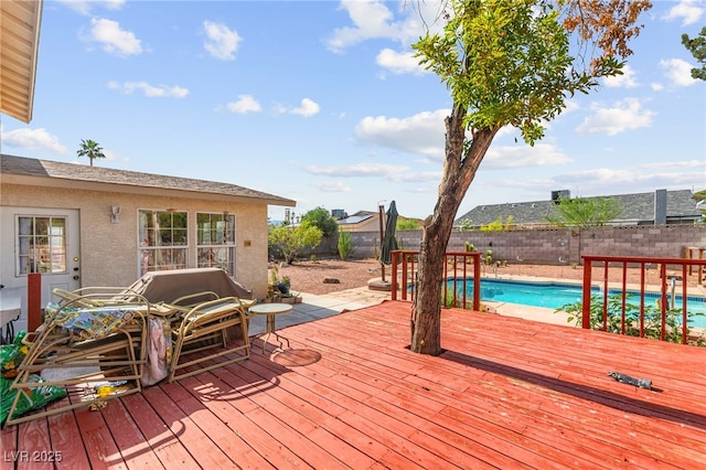 6612 Elton Ave, Las Vegas, NV 89107 - wooden terrace with a fenced backyard