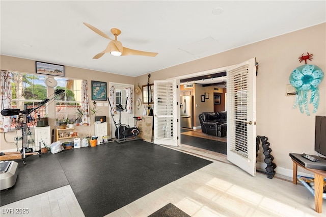 6612 Elton Ave, Las Vegas, NV 89107 - exercise area featuring a ceiling fan and a heating unit