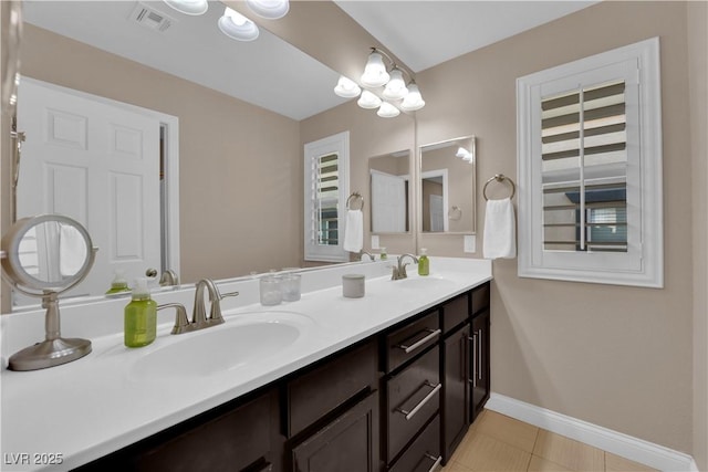 5542 Oak Bend Dr, Las Vegas, NV 89135 - full bath featuring double vanity and tile patterned flooring