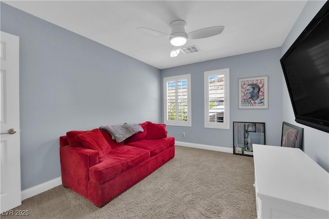 5542 Oak Bend Dr, Las Vegas, NV 89135 - living area with carpet and a ceiling fan