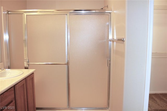 2212 Sawtooth Mountain Dr, Henderson, NV 89044 - full bathroom with a shower stall and vanity