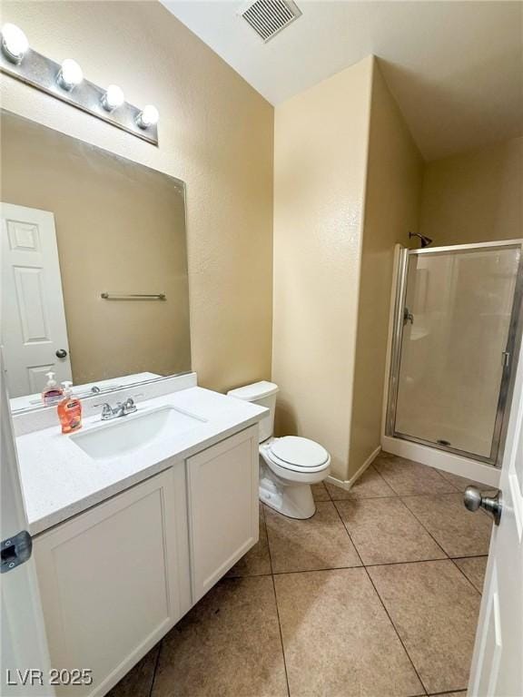 3736 Gallowtree Ave, North Las Vegas, NV 89081 - full bathroom with a stall shower, vanity, and tile patterned flooring