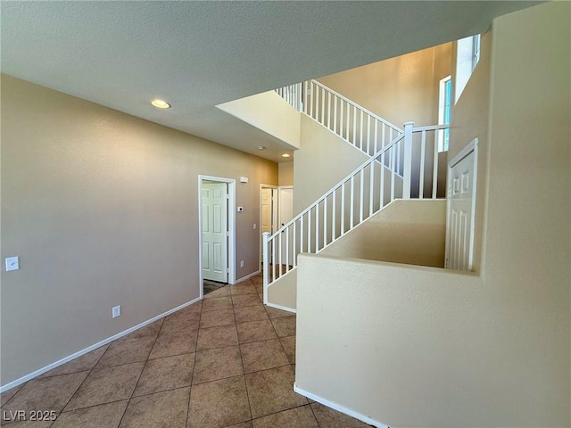 3736 Gallowtree Ave, North Las Vegas, NV 89081 - stairs with recessed lighting and tile patterned flooring