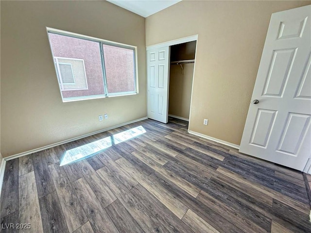 3736 Gallowtree Ave, North Las Vegas, NV 89081 - unfurnished bedroom with dark wood finished floors and a closet