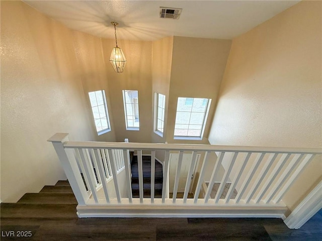 3736 Gallowtree Ave, North Las Vegas, NV 89081 - stairway featuring wood finished floors and a textured wall