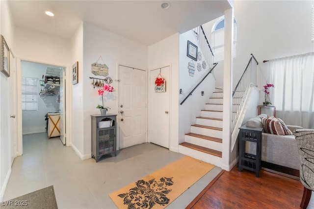 2789 Trotwood Ln, Las Vegas, NV 89108 - entrance foyer featuring stairway, recessed lighting, and baseboards