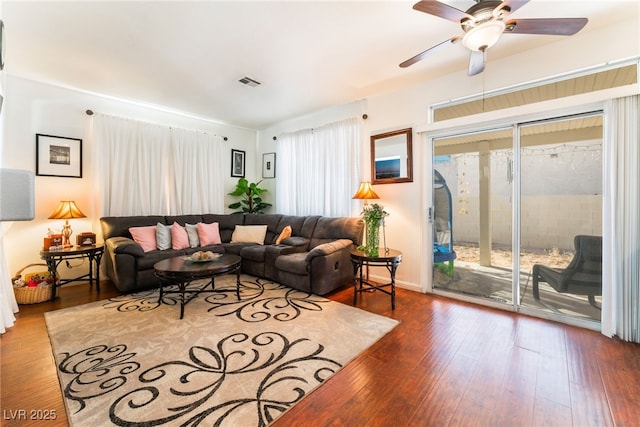 2789 Trotwood Ln, Las Vegas, NV 89108 - living area featuring wood-type flooring and a ceiling fan