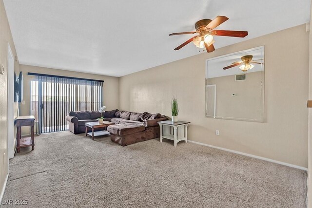 8070 W Russell Rd Unit 1036, Las Vegas, NV 89113 - carpeted living room featuring ceiling fan and baseboards