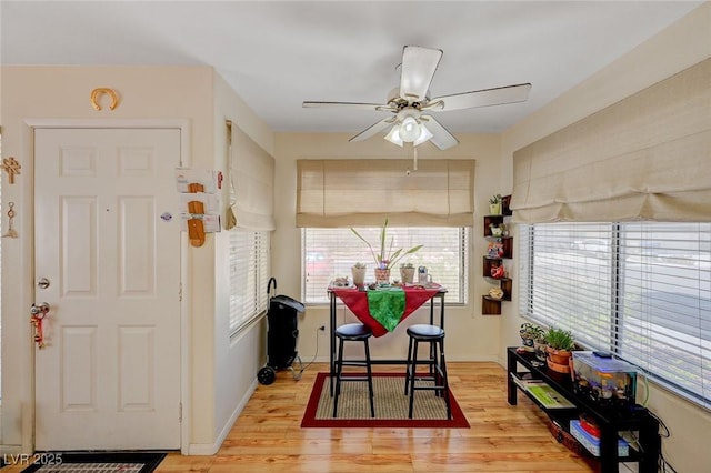 5196 Mandalay Springs Dr Unit 101, Las Vegas, NV 89120 - entryway featuring light wood-style floors and ceiling fan