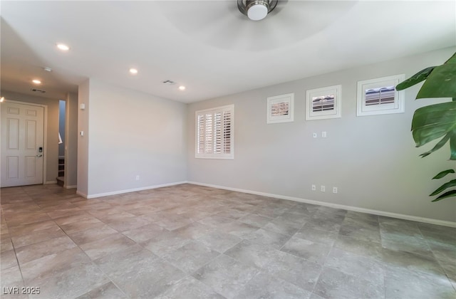 7732 Bandon Cliffs St, North Las Vegas, NV 89084 - spare room featuring a ceiling fan and recessed lighting
