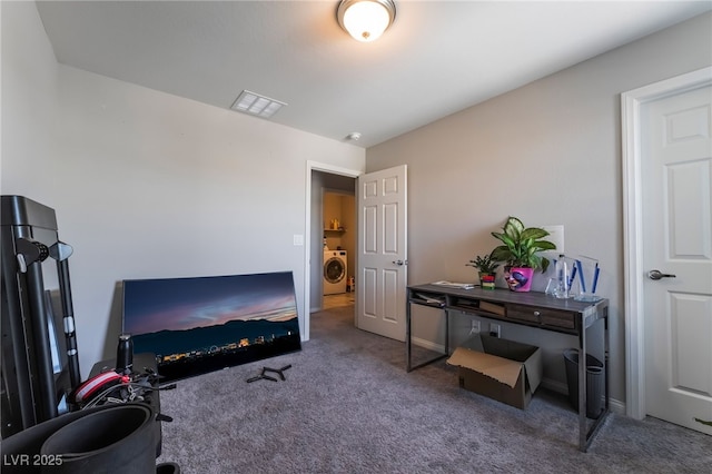 7732 Bandon Cliffs St, North Las Vegas, NV 89084 - office with washer / clothes dryer and carpet floors