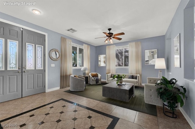 1306 Big Tree Ave, North Las Vegas, NV 89031 - entrance foyer with baseboards and a ceiling fan