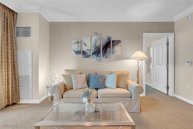 135 E Harmon Ave Unit 1621, Las Vegas, NV 89109 - living room with light floors, ornamental molding, and baseboards