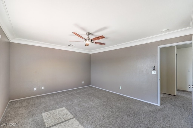 861 S Ford Loop, Pahrump, NV 89048 - spare room with ceiling fan, crown molding, carpet flooring, and baseboards