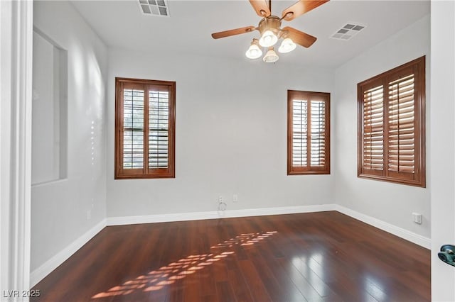 9008 Sawhill Pond St, Las Vegas, NV 89131 - empty room with baseboards, wood finished floors, and ceiling fan