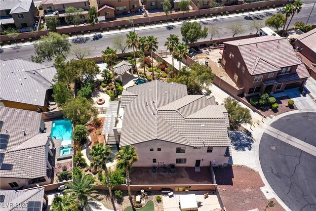 9008 Sawhill Pond St, Las Vegas, NV 89131 - aerial view of residential area featuring a pool