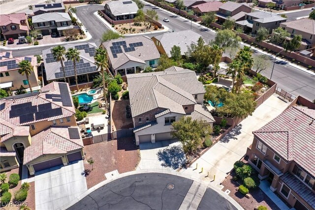 9008 Sawhill Pond St, Las Vegas, NV 89131 - aerial perspective of suburban area with a pool