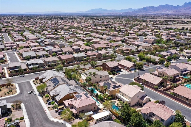 9008 Sawhill Pond St, Las Vegas, NV 89131 - aerial view of residential area featuring a mountainous background