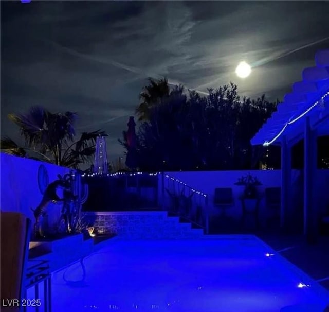 444 Viewmont Dr, Henderson, NV 89015 - view of pool at night