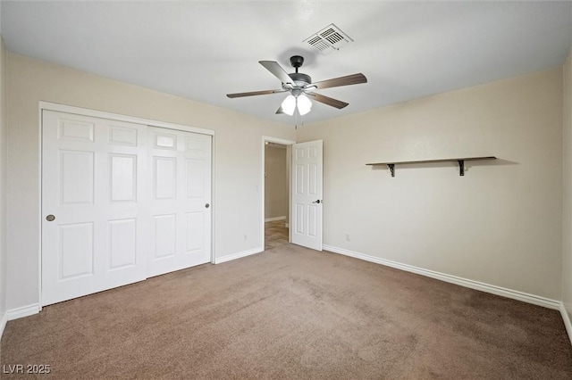 1929 Stonington Pl, Las Vegas, NV 89108 - unfurnished bedroom with carpet floors, baseboards, a closet, and a ceiling fan