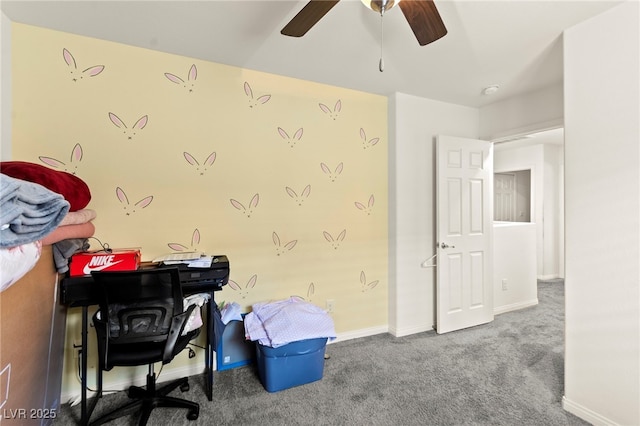 9161 Rolling Sky Dr, Las Vegas, NV 89178 - office space with ceiling fan, carpet, and baseboards