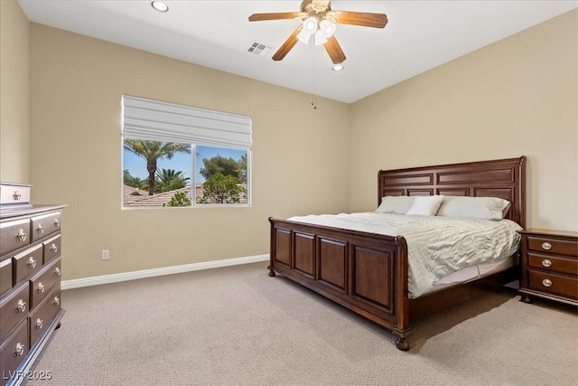 300 N Royal Ascot Dr, Las Vegas, NV 89144 - bedroom with light colored carpet, ceiling fan, and recessed lighting