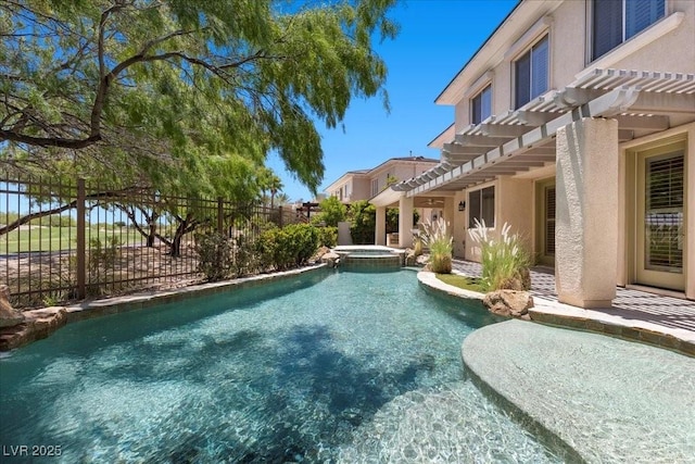 300 N Royal Ascot Dr, Las Vegas, NV 89144 - view of pool featuring a pergola, a pool with connected hot tub, and a patio