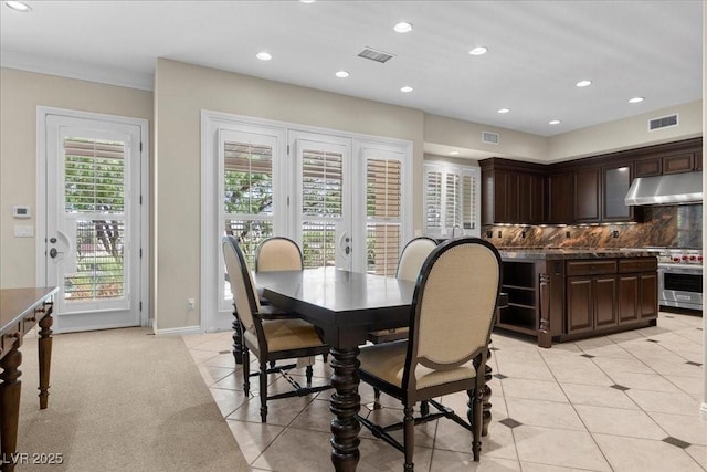 300 N Royal Ascot Dr, Las Vegas, NV 89144 - dining space featuring recessed lighting, light tile patterned floors, and ornamental molding