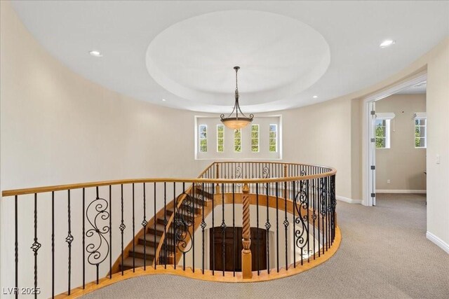 300 N Royal Ascot Dr, Las Vegas, NV 89144 - stairs with recessed lighting and carpet floors