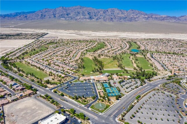 6480 Chebec St, North Las Vegas, NV 89084 - aerial view of property's location with a mountain backdrop