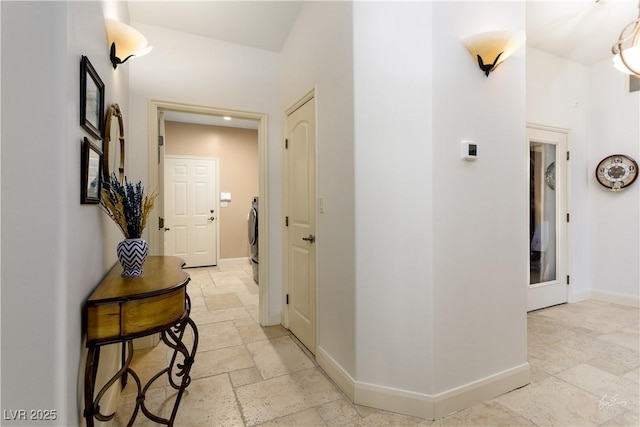 522 Via Ventana Dr, Mesquite, NV 89027 - hallway featuring stone tile flooring and baseboards