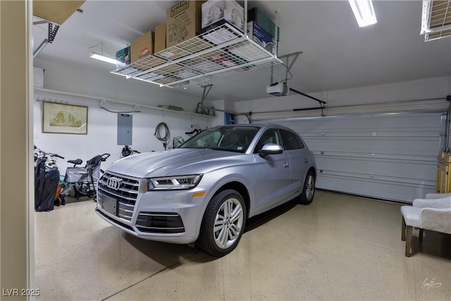 522 Via Ventana Dr, Mesquite, NV 89027 - garage featuring electric panel and a garage door opener