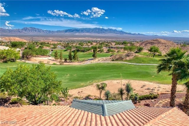 522 Via Ventana Dr, Mesquite, NV 89027 - surrounding community with a mountain view, golf course view, and a yard