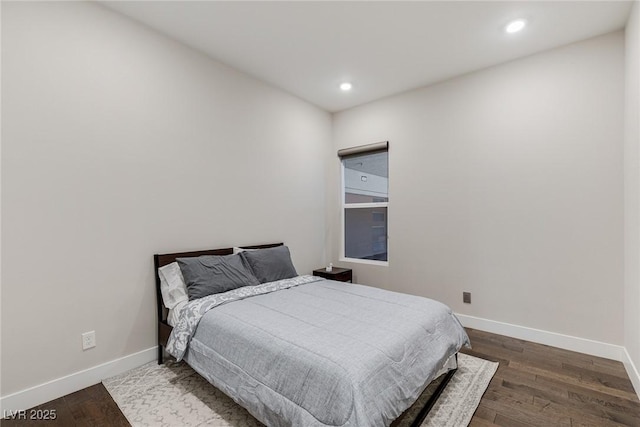 11280 Granite Ridge Dr Unit 1009, Las Vegas, NV 89135 - bedroom with baseboards, recessed lighting, and dark wood-style flooring