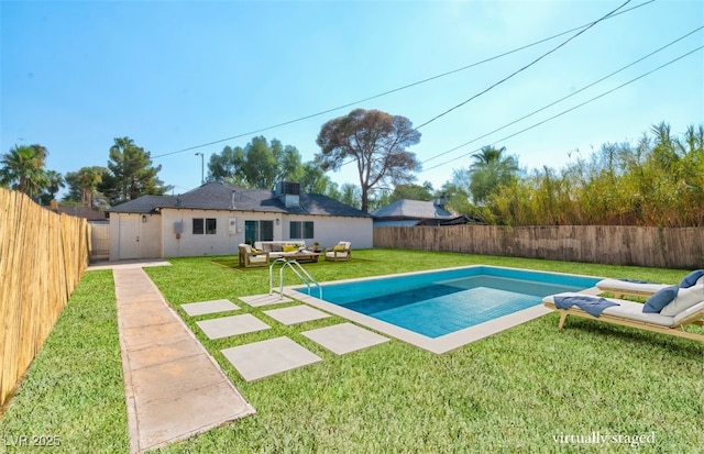 1411 Norman Ave, Las Vegas, NV 89104 - view of pool with an outdoor living space and a patio area