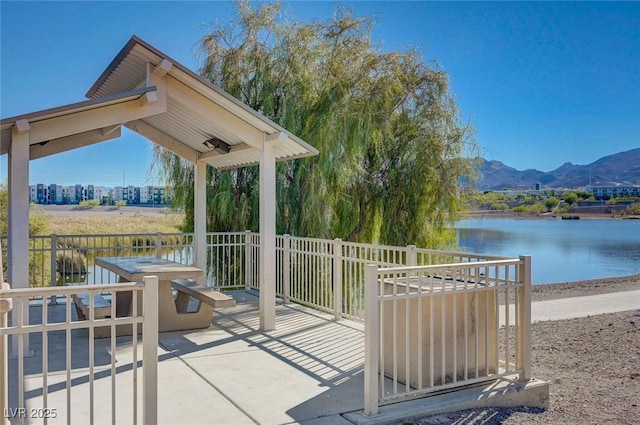 1425 Overseer Ave, Henderson, NV 89074 - view of patio / terrace with a water and mountain view