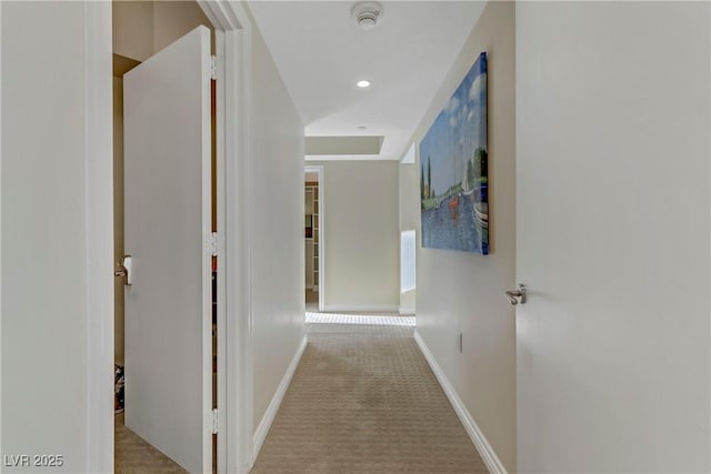 2777 Paradise Rd Unit 2001, Las Vegas, NV 89109 - hallway featuring baseboards, carpet, and recessed lighting