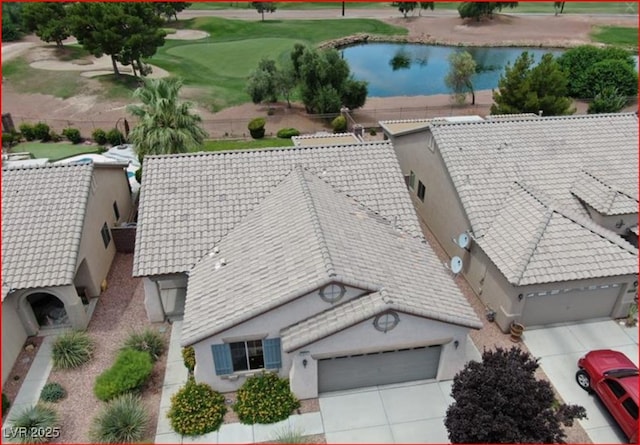 5845 Swan Point Pl, Las Vegas, NV 89122 - view from above of property with a large body of water and a golf course