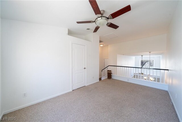 5256 Harvest Breeze Rd, Las Vegas, NV 89118 - spare room with carpet floors, a ceiling fan, and baseboards