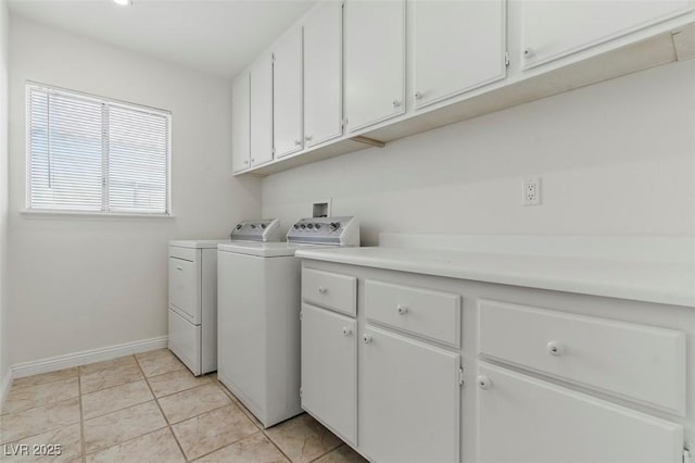 9116 Cypress Point Way, Las Vegas, NV 89117 - washroom with cabinet space, washer and clothes dryer, baseboards, and light tile patterned floors