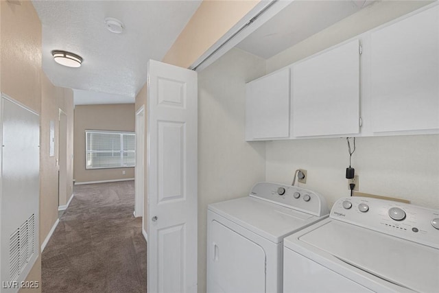 6250 W Flamingo Rd Unit 51, Las Vegas, NV 89103 - laundry room featuring cabinet space, washing machine and clothes dryer, carpet, and baseboards